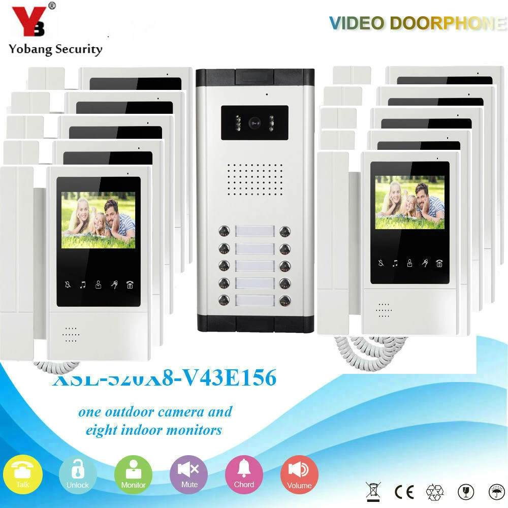 Yobang Security 4 3-дюймовый цветной монитор проводной доступ входная дверь телефонная