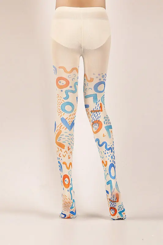 Цветные колготки с принтом граффити оптом|Колготки| |