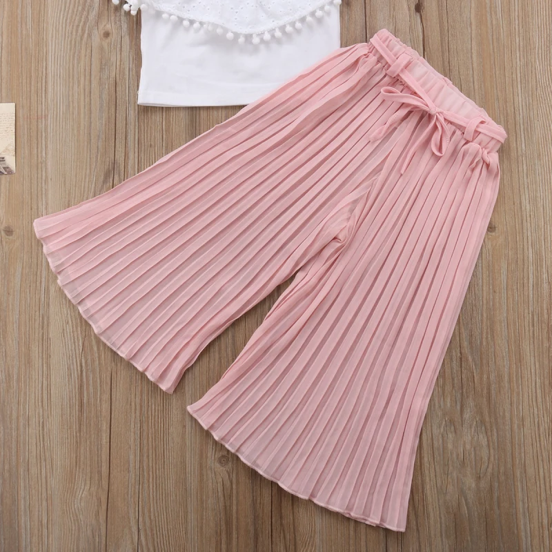 Женский топ с открытыми плечами и бахромой футболка цветочным принтом брюки