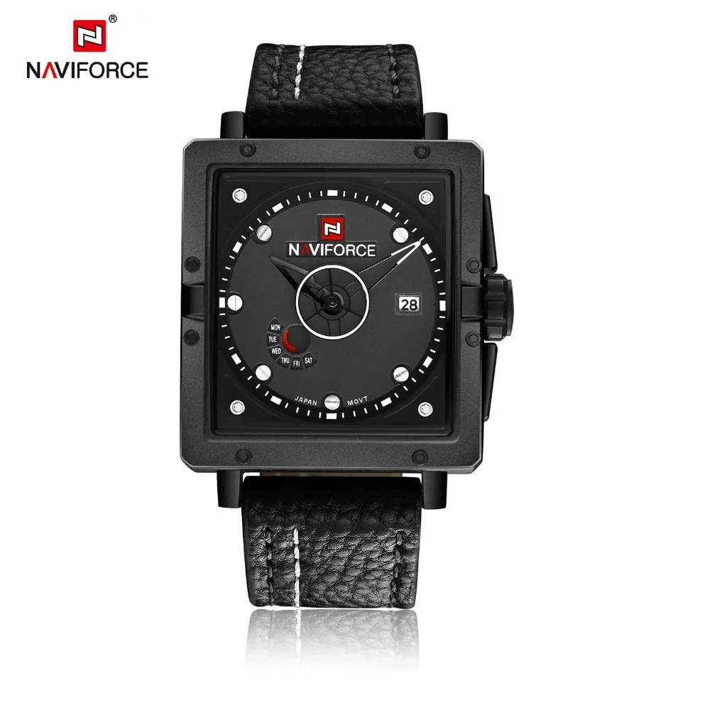 NAVIFORCE мужские часы лучший бренд класса люкс повседневные кварцевые часы для дайвинга кожаные спортивные наручные часы relojes hombre Relogio masculino часы