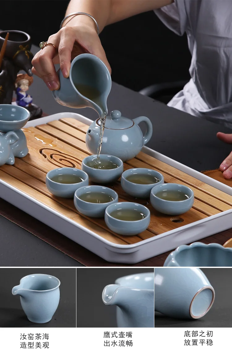 Бытовой керамический чайный поднос для печи, чайная чашка Gaiwan, чайная чашка, аксессуары для чайной церемонии, простой современный китайский чайный набор кунг-фу