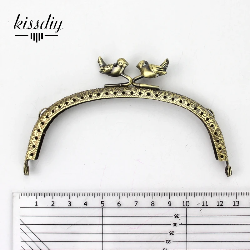KISSDIY 10 шт./лот 12,5 см Птица пряжка металлическая рамка для кошелька винтажная Ручка античная бронза тисненая застежка поцелуй DIY аксессуары для сумок