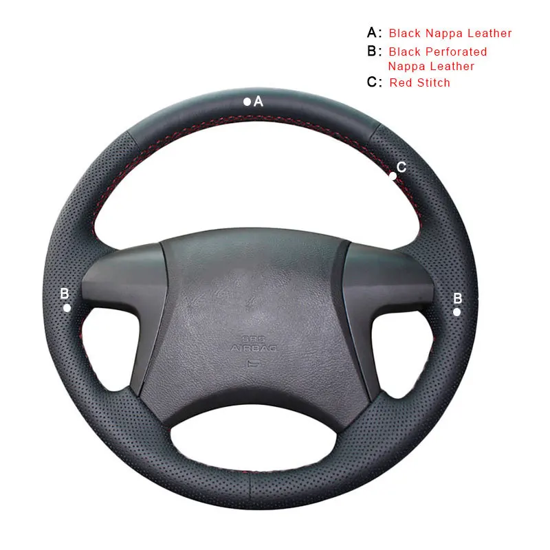 Автомобильная Оплетка на руль Крышка для Toyota Highlander 2008 2009 2010 2011 2012 2013 Camry 2007-2011 Авто Крышка Рулевого Колеса - Название цвета: Top Layer Leather