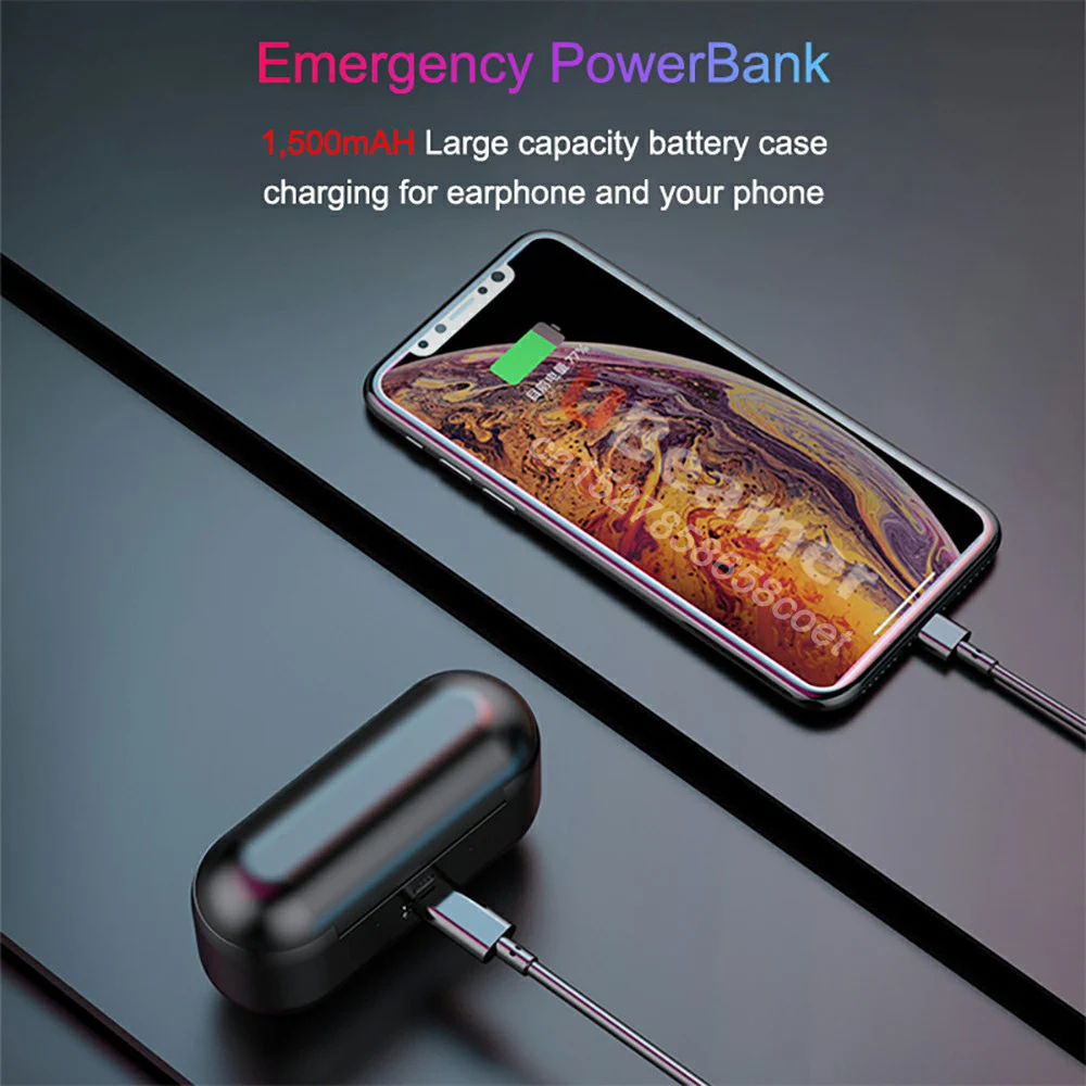 In Store Ubeamer TWS Bluetooth 5.0 Earphone Long Standby. Wireless Headset 1500mAH Battery Case for music/call HIFI earphone