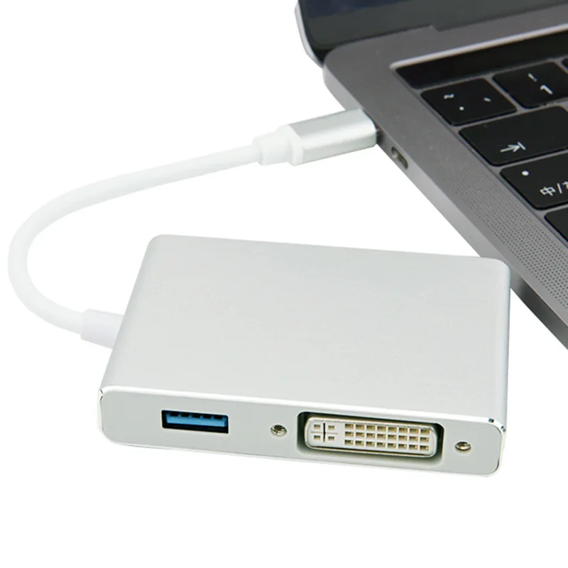 4-в-1 usb-адаптер c на HDMI 4K адаптер Type C hdmi VGA DVI USB 3 0 USB-концентратор для MacBook/MacBook Pro/Dell