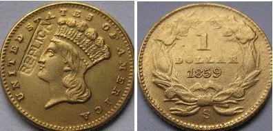 

Золотая копия монет за 1 $1859-S, бесплатная доставка