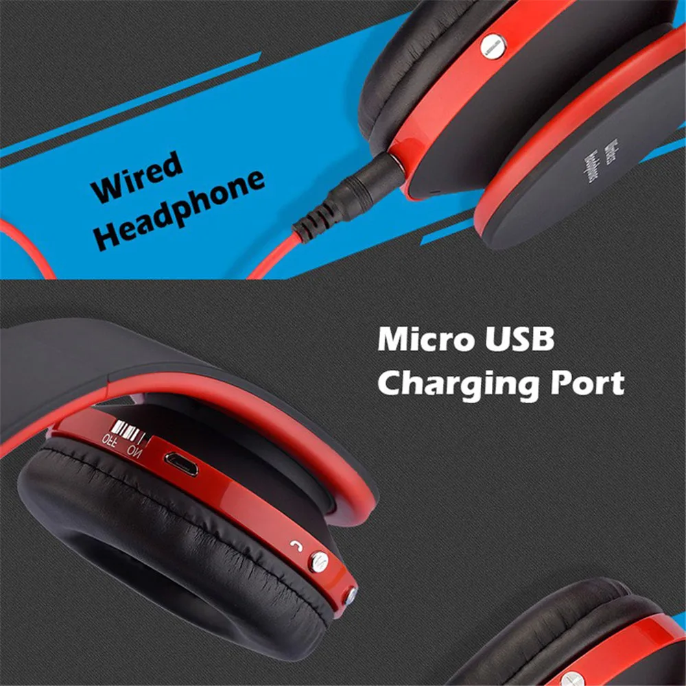 Складные HiFi Bluetooth Наушники Накладные наушники проводные/беспроводные наушники Складные стерео игровая гарнитура геймер регулируемые наушники