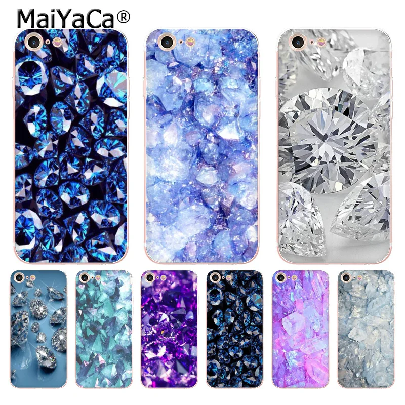 MaiYaCa прозрачный мягкий чехол из ТПУ с кристаллами и бриллиантами для iPhone 6S 6plus 7 7plus