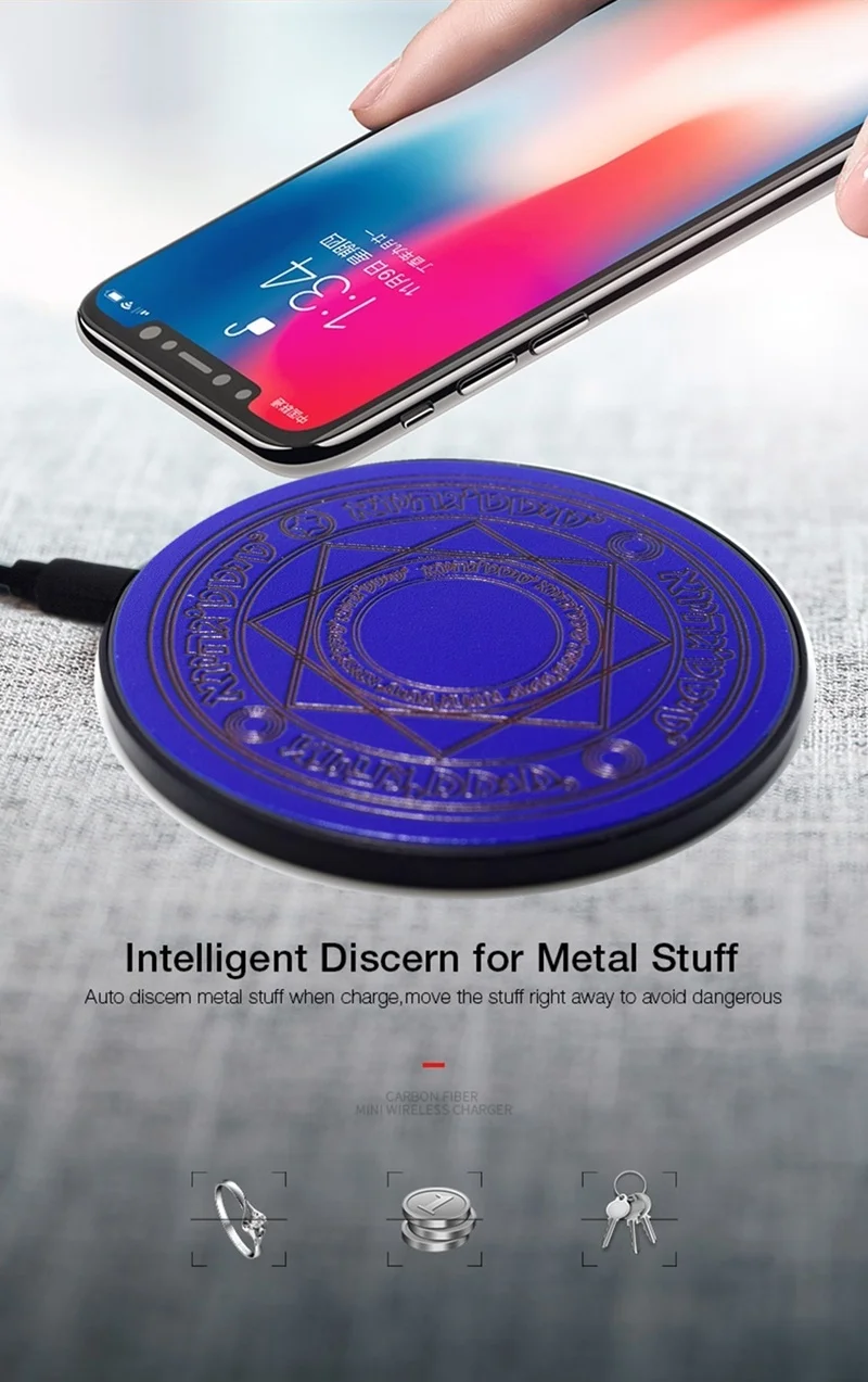 Tongdaytech 10 Вт волшебное Qi Беспроводное зарядное устройство для Iphone X XS 11 Pro MAX Cargador Inalambrico Led Мини Быстрое беспроводное зарядное устройство Pad