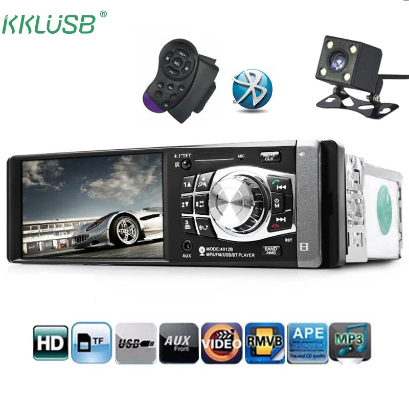 Автомагнитола 1 Din Авто Аудио 4012B 4 дюймов стерео FM Bluetooth 2 0 USB MP5 Поддержка камеры