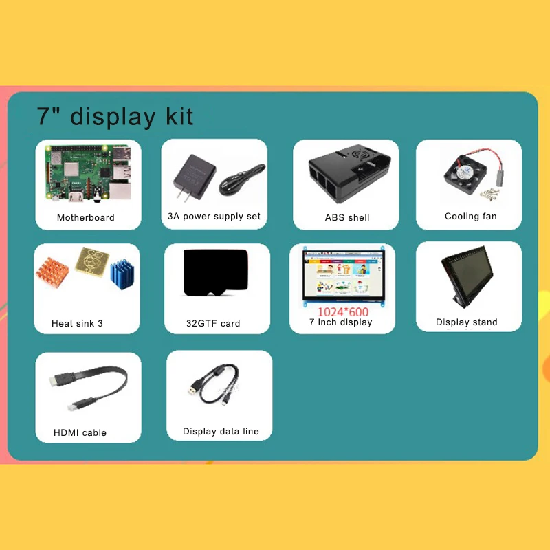 

New for Raspberry PI 3 B+/Case/Power/Starter Kit Bluetooth wifi+3.5/7inch LCD Touch Screen