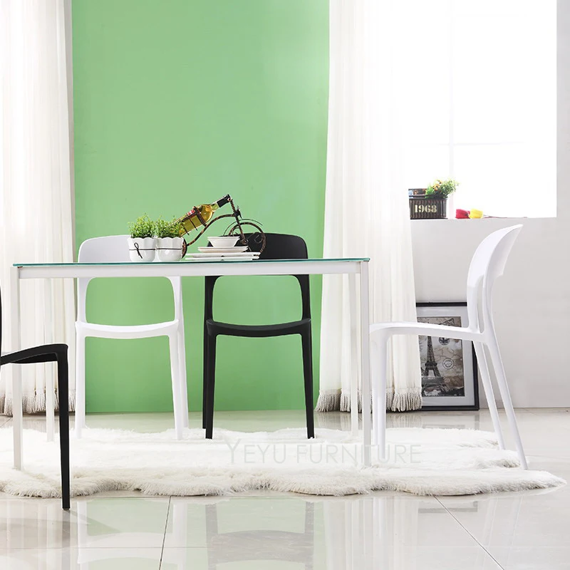 Современный дизайн уличный Штабелируемый Пластиковый обеденный стул модный