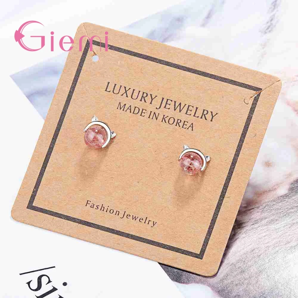 Японский и корейский стиль сережек-гвоздиков оптом по фабричной цене модные роскошные сладкие серые коты из розового опала высокого качества.