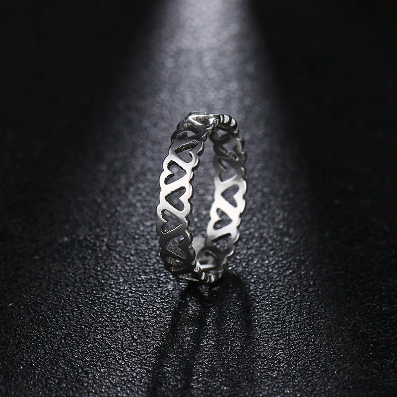 

DOTIFI 316L Stainless Steel Rings For Women Heart Engagement Wedding Ring Jewelry