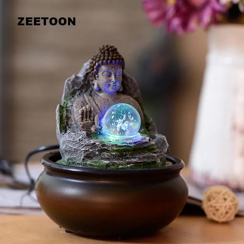 

Креативный геометрический водяной фонтан 110-220 В, полимерный водный пейзаж, Декор для дома, колесо фэн-шуй, хрустальное украшение, как открыв...