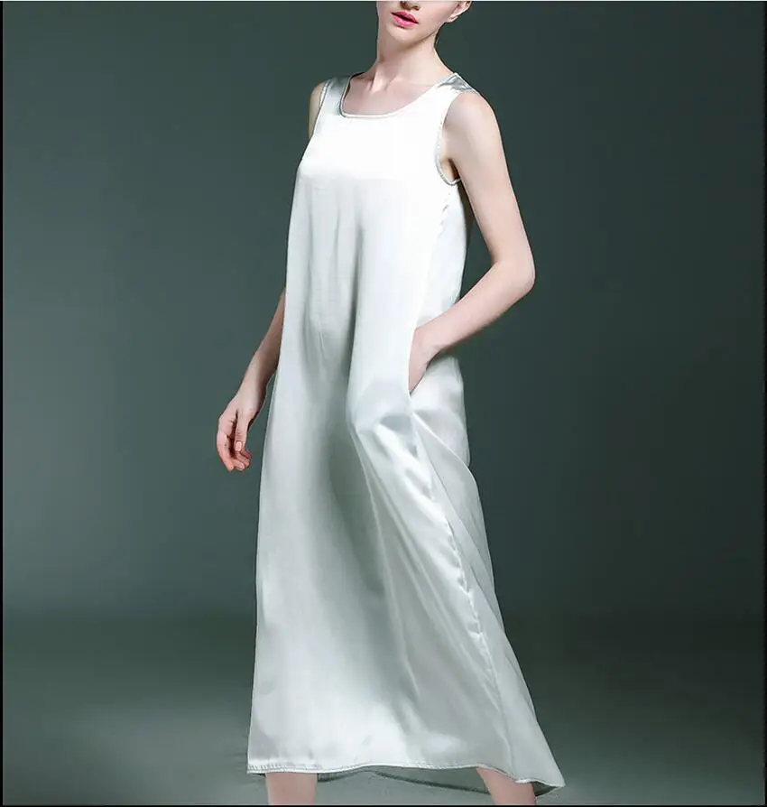 Popular Women Sleeveless Silk Chiffon Dress Summer Beach Sundress Fashion dress High quality new FC197 | Женская одежда