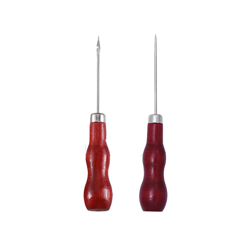2 шт. инструменты для перфорации кожи с деревянной ручкой|Наборы инструментов