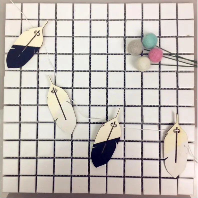 10 шт. набор деревянных чипсов милый лист/облако DIY деревянный баннер для детской