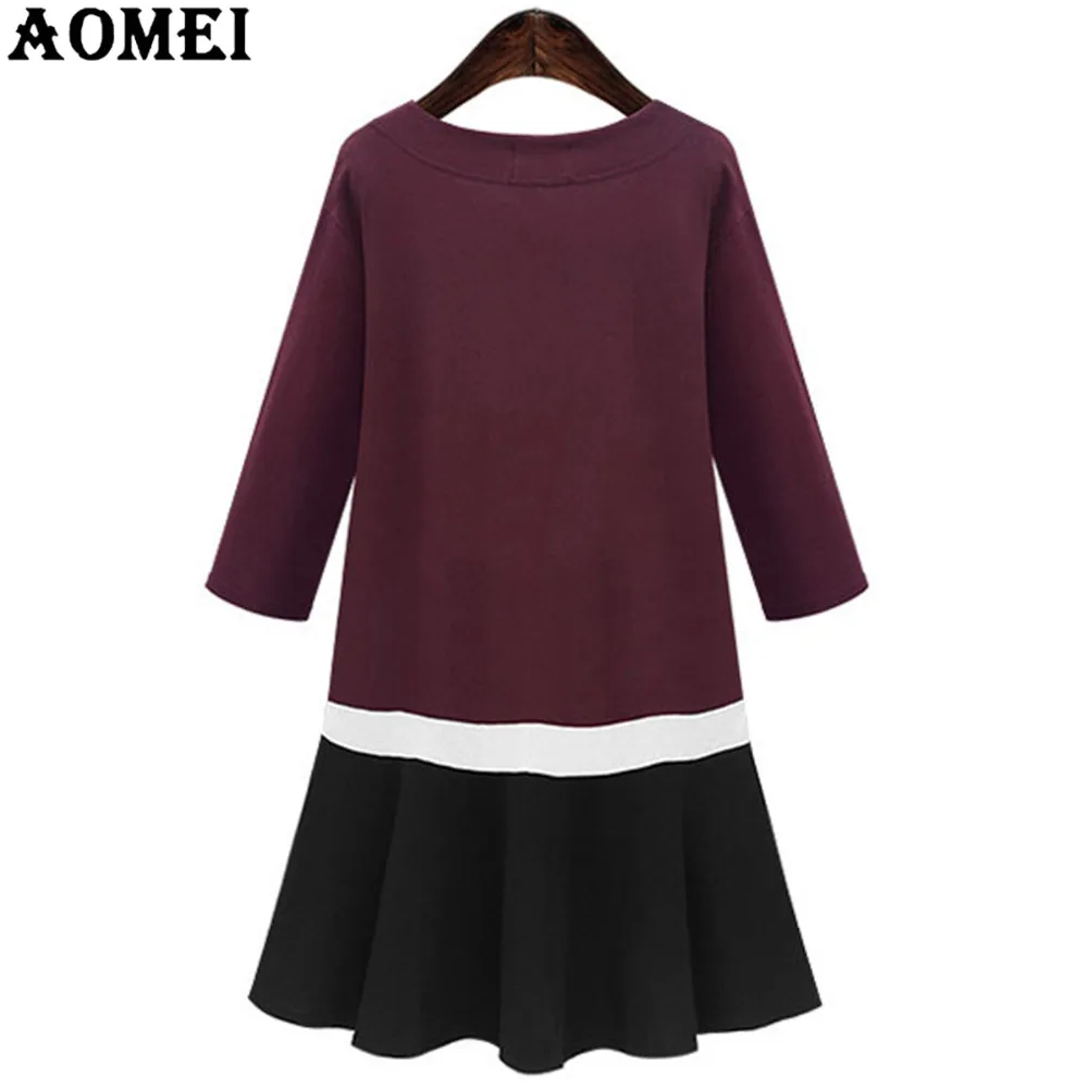 2020 женское Повседневное платье с длинным рукавом лоскутное Плиссированное