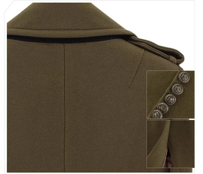 

Autumn Winter New Fashion Elegant Women Outwear Turn-down Collar Double Breasted Wool Jacket Coat Thick Cotton Female Overcoat