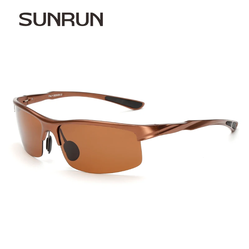 Солнцезащитные очки SUNRUN P8213 мужские поляризационные в алюминиевой оправе с