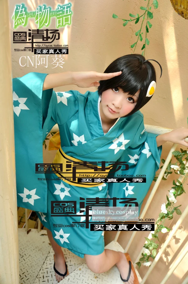 Nisemonogatari Tsukihi Araragi Anime Cosplay Costume custom any size |