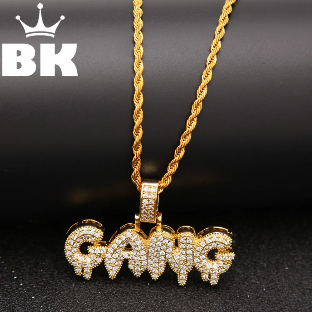 Ожерелье с подвеской в стиле хип хоп BLING KING ожерелье из кубического циркония