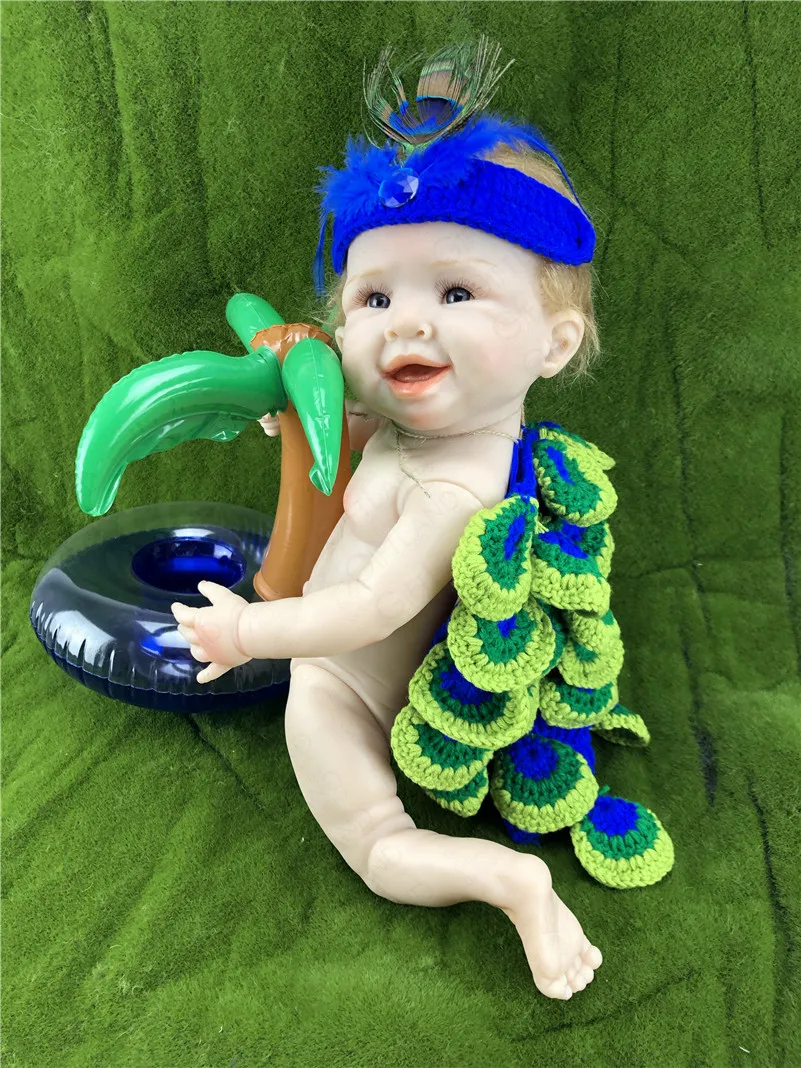 20inch Silicone Reborn Baby Dolls Bebe Bathe Toddler Lifelike Doll Smiling Angel Handmade Toys Big Surprise Fashion Gifts | Игрушки и