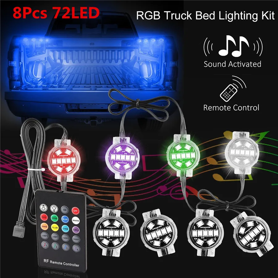 Светодиодный светильник RGB супер яркий 8 шт. с беспроводным контроллером IP67