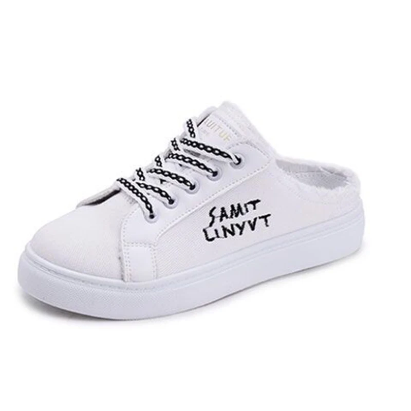 Модные женские туфли на плоской подошве парусиновые шнуровке Повседневные