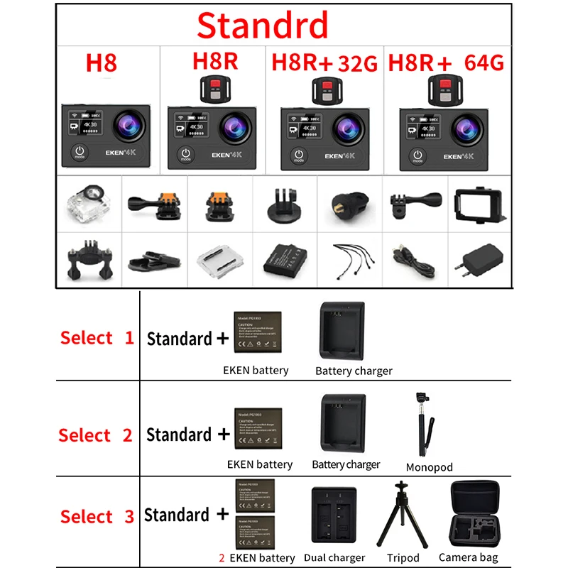 Оригинальный H8R H8 со сверхвысоким разрешением Ultra HD 4 K WI-FI 14MP экшн Камера 1080 p 60fps