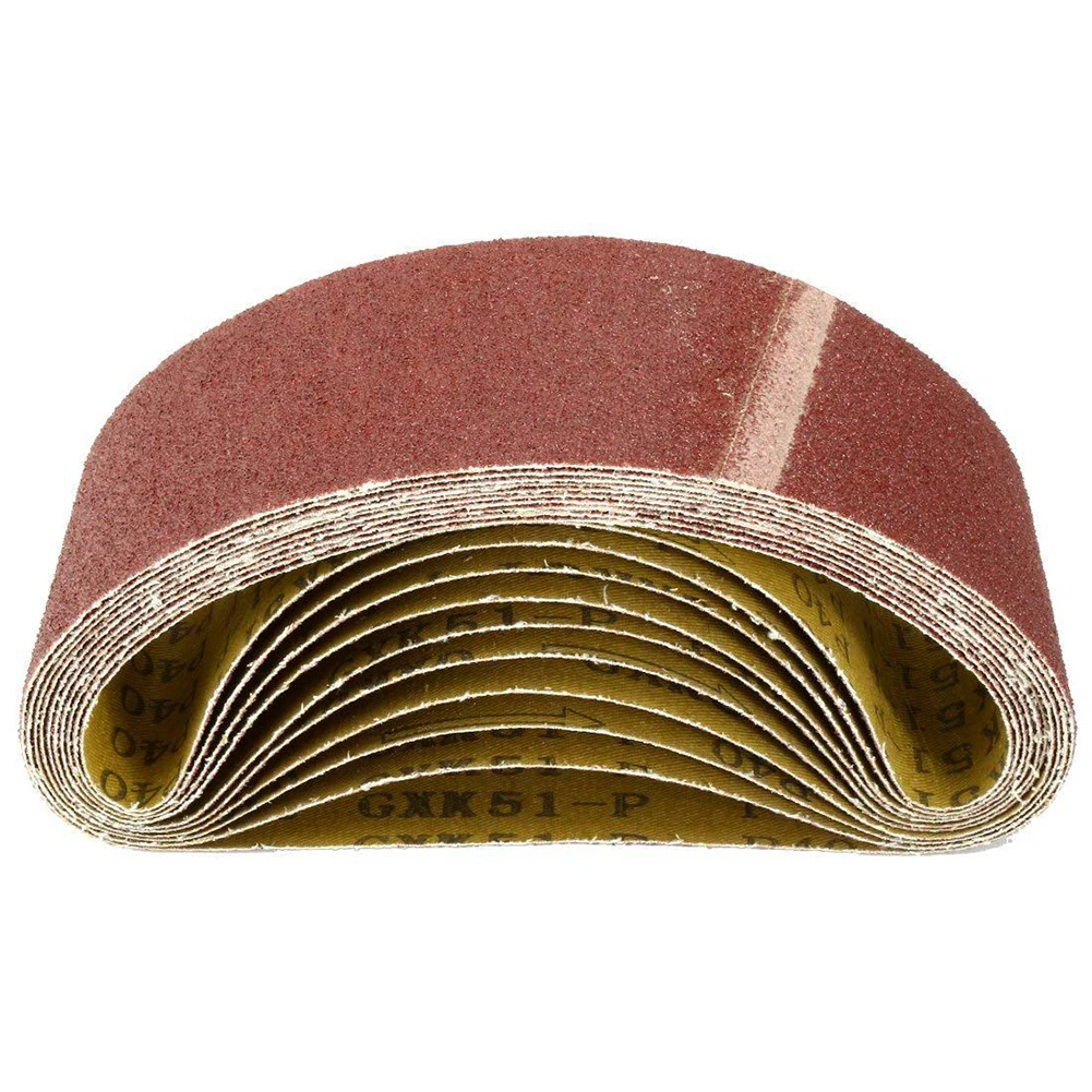 

New 10Pcs Annular Adhesive Assorted Abrasive Grit Sanding Belt Sandpaper Sander
