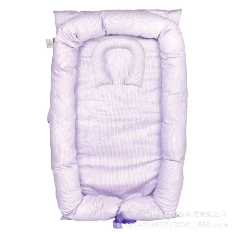 purple Сетка для новорожденных детская колыбель переносная люлька для кроватки бампер подушка для путешествий Bebe отдых люлька с подушкой - Цвет: purple