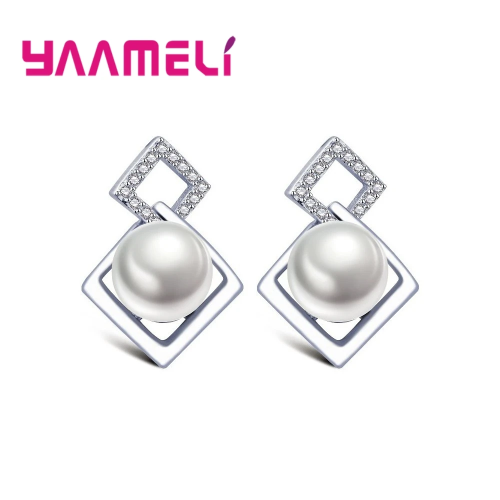 

Серьги женские из серебра 925 пробы, с белыми кристаллами