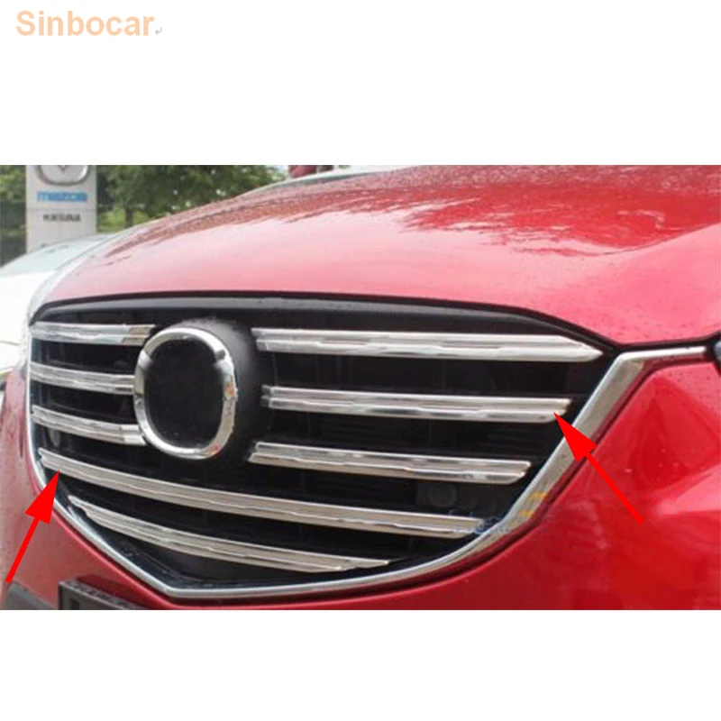 9 шт. АБС ХРОМ передний гриль решетка облицовки радиатора гарнир для Mazda CX-5