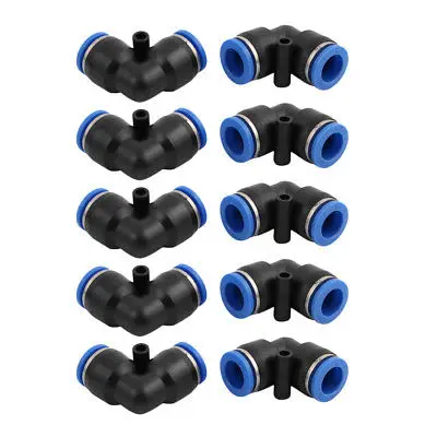 

10Pcs 12mm Dia L Type Tube Hose Pneumatic Air Quick Fitting Push In Connector