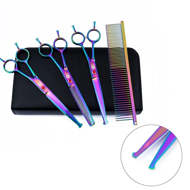 Набор ножниц для груминга домашних животных 4 шт. двойные ножницы 7 0 дюйма