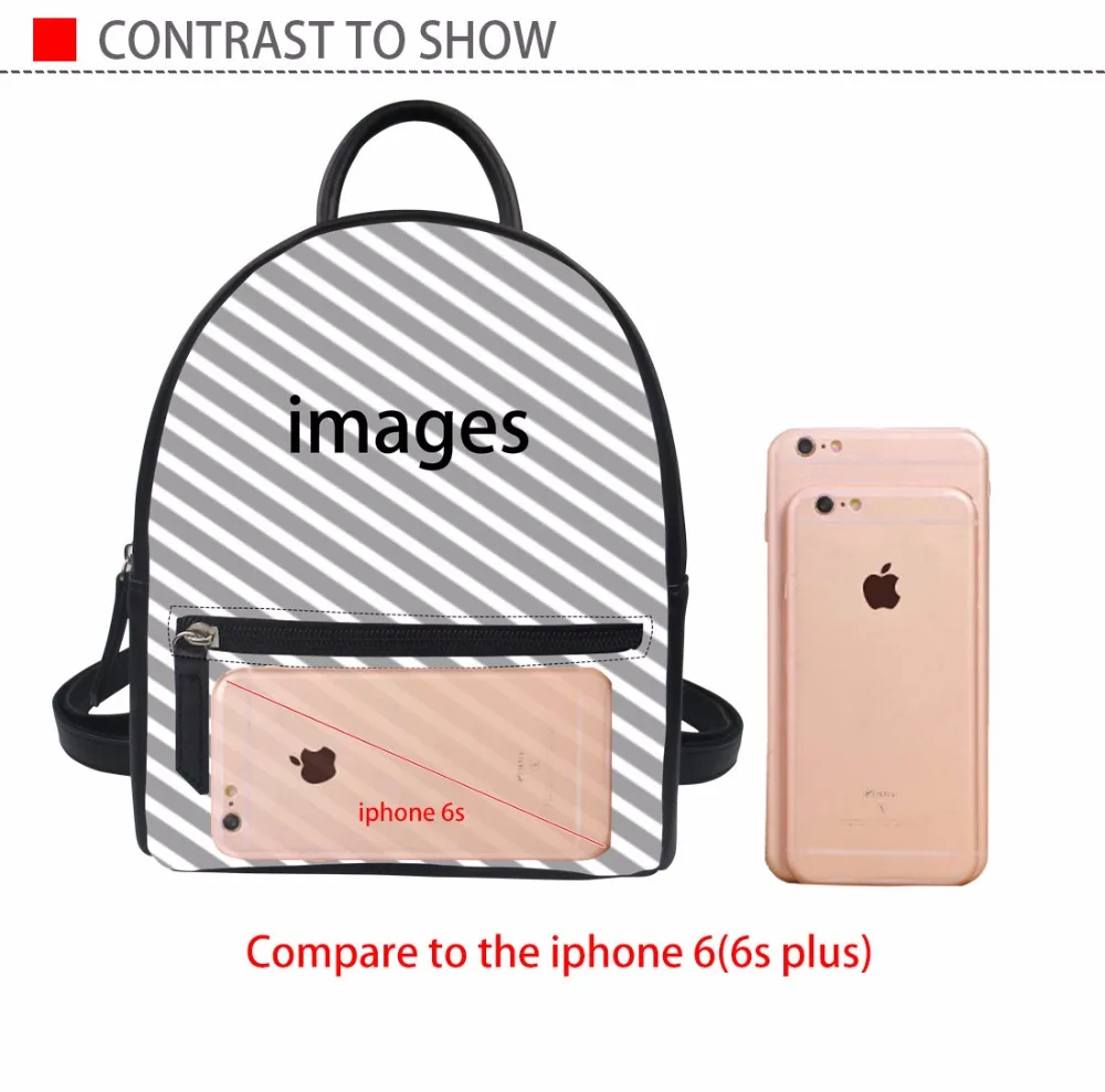 Женский рюкзак с 3D принтом животных мини из искусственной кожи школьный для