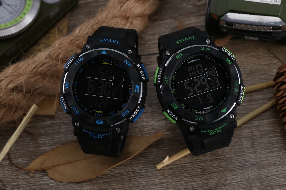 

SMAEL brand led digital watches men sports 50M waterproof watch large dial hours military luminous wristwatches fashion gift