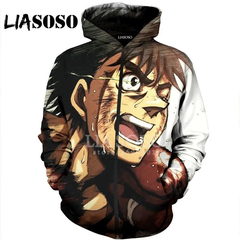 LIASOSO 3D принт Для женщин мужчин молния Толстовки с капюшоном рисунком из аниме