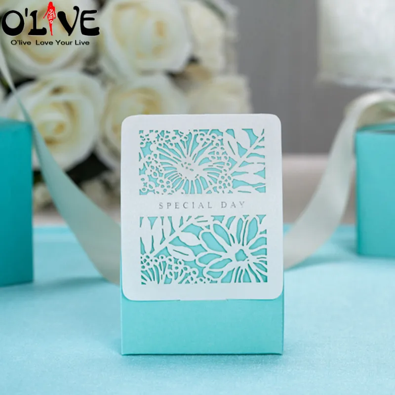 50 шт. романтическая синяя Свадебная коробка Подарочная для конфет детского