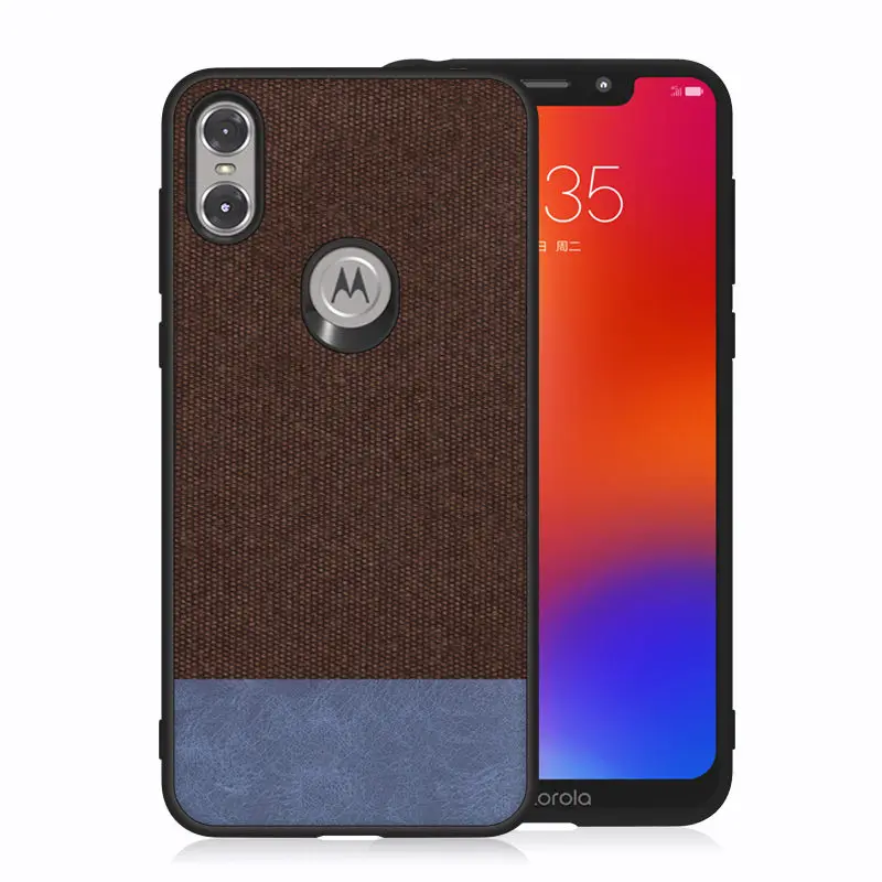 Coffee-1 SRHE для Motorola Moto One P30 Play чехол Чехол винтажная ткань силикон полное заднее покрытие для Moto P30 Play/Moto One XT1941 - Цвет: Coffee-1