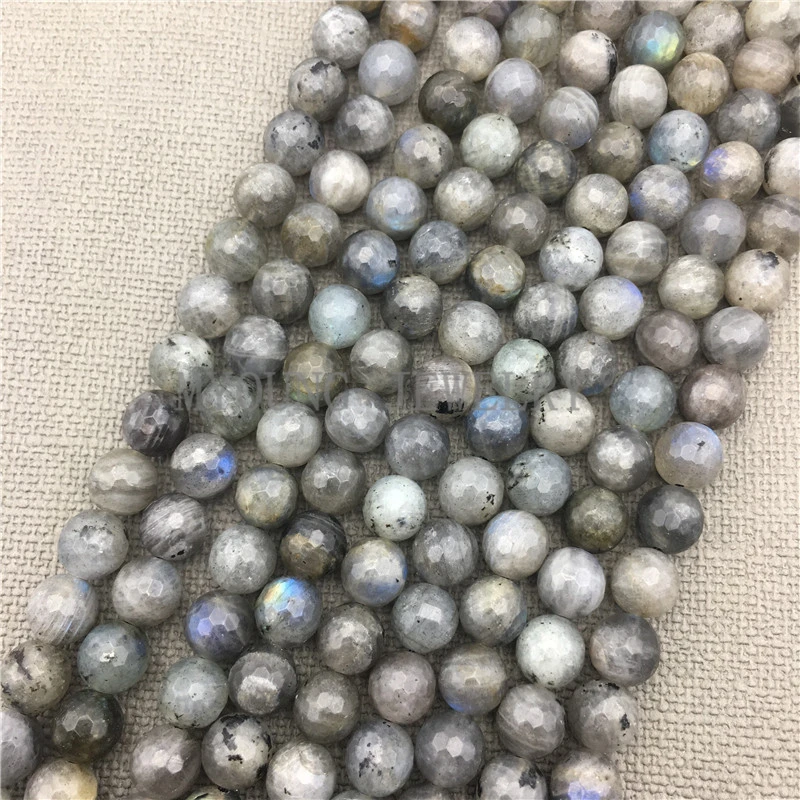 Бусины для ожерелья MY0637 из Лабрадорита с граненым отверстием бусины разных