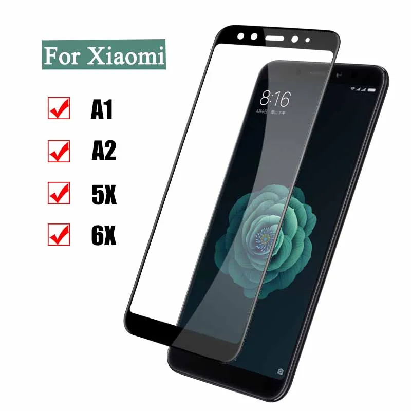 Защитная пленка для Xiaomi mi 6X 5X 9h полное покрытие закаленное стекло xiomi a1 A 2 3D HD