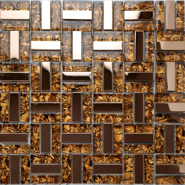 Евро T ракушка золотисто-коричневая металлическая мозаичная плитка MD-SGY01 ТВ