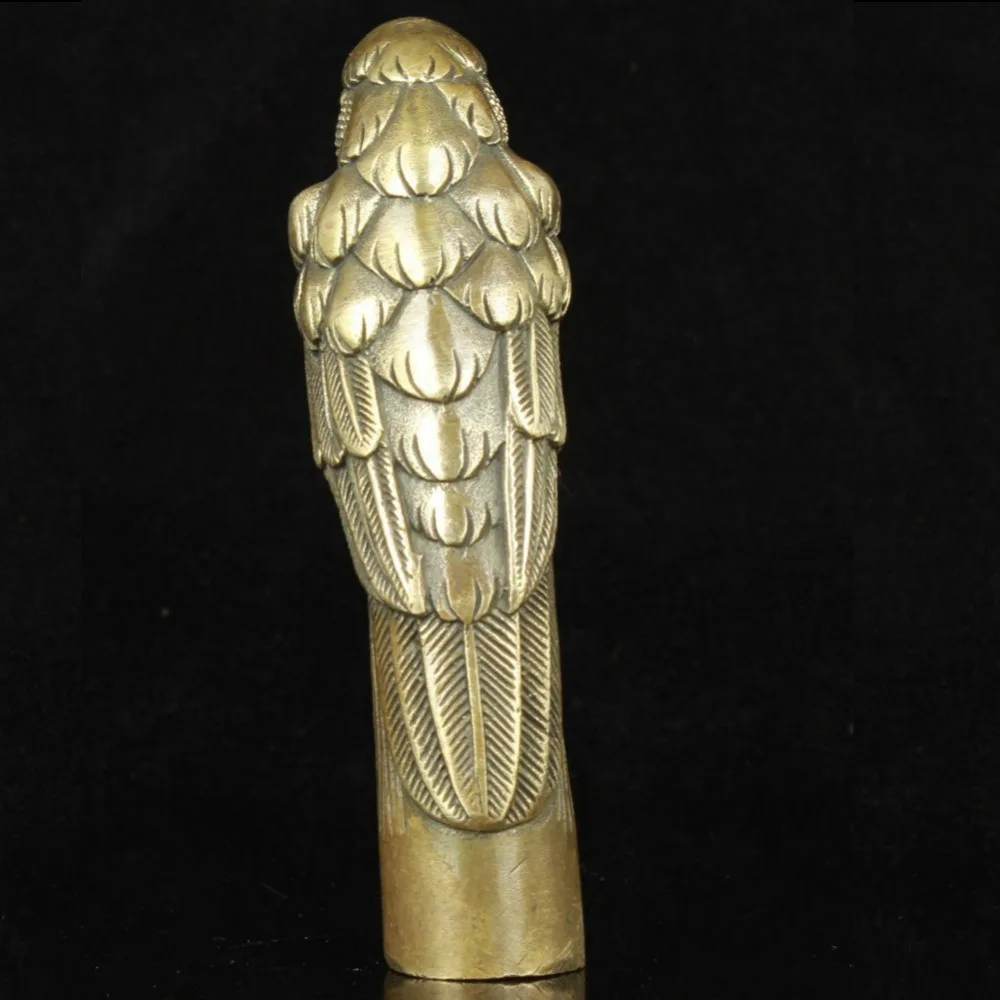 Старый ручная работа Резной орнамент Бронзовый похожая на настоящую попугай