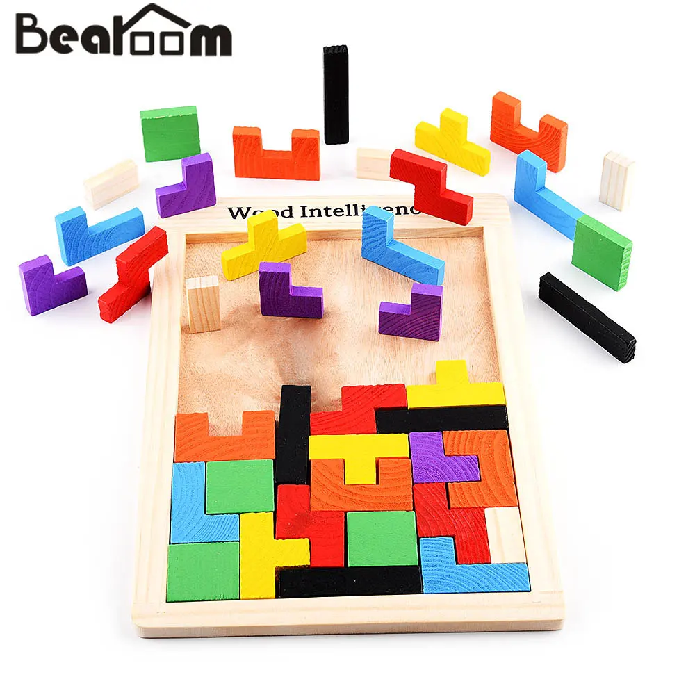 Bearoom Обучающие игрушки 3D головоломка геометрическая форма деревянная игрушка DIY