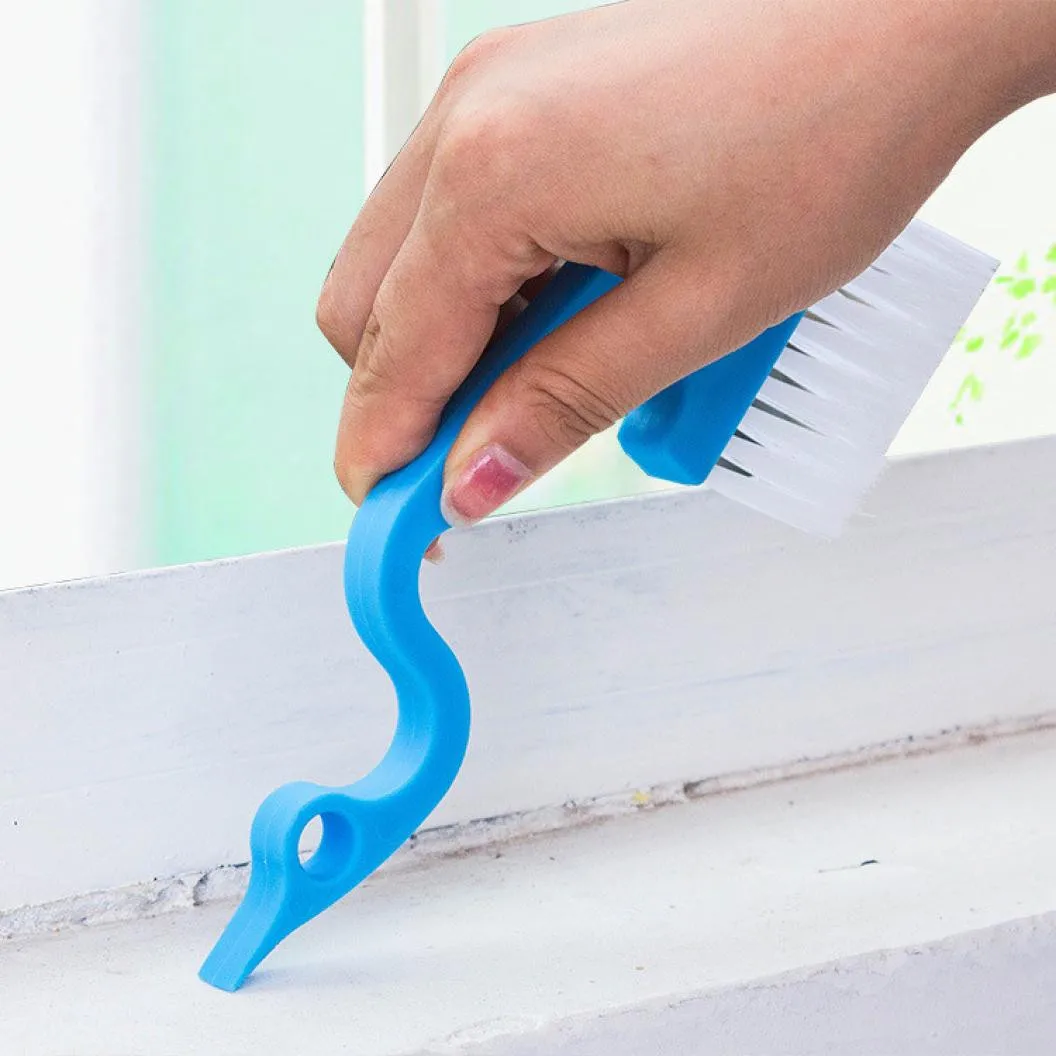 1pcs Window Groove Gap Track Cleaning Brushes 19X8.5 cm Plastic blue pink Green practical Multifunction kitchen Brush | Дом и сад