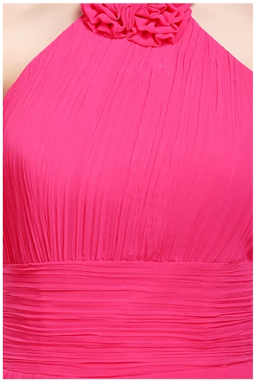 Платье подружки невесты из шифона с лямкой на шее в стиле кантри милое платье