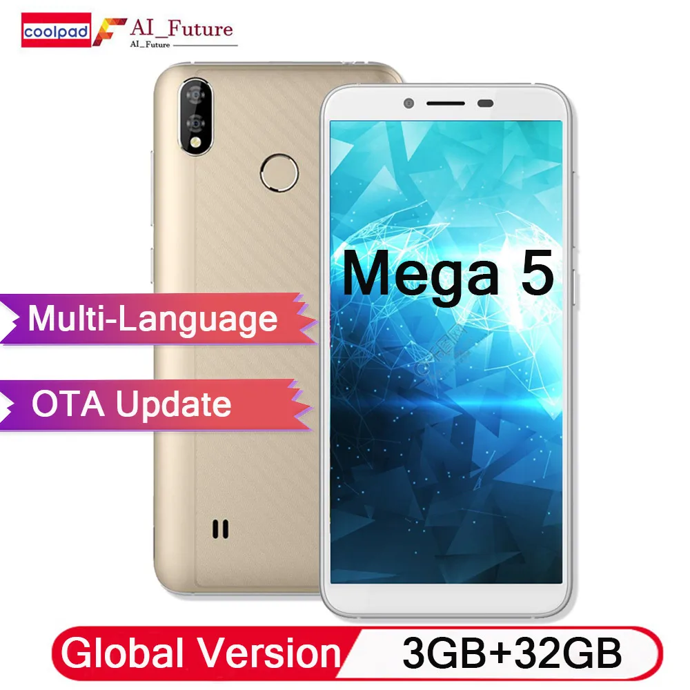 Оригинальный мобильный телефон Coolpad Mega 5 с глобальной версией 3 Гб ОЗУ 32 ПЗУ